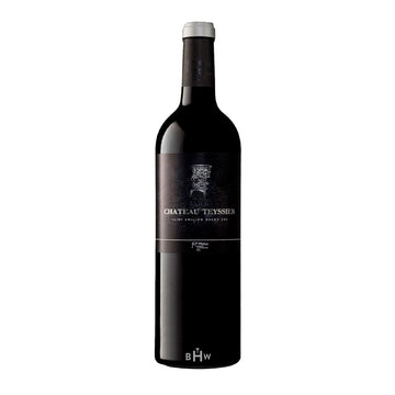 Wine bottle with 'Chateau Teysseier' label on a white background