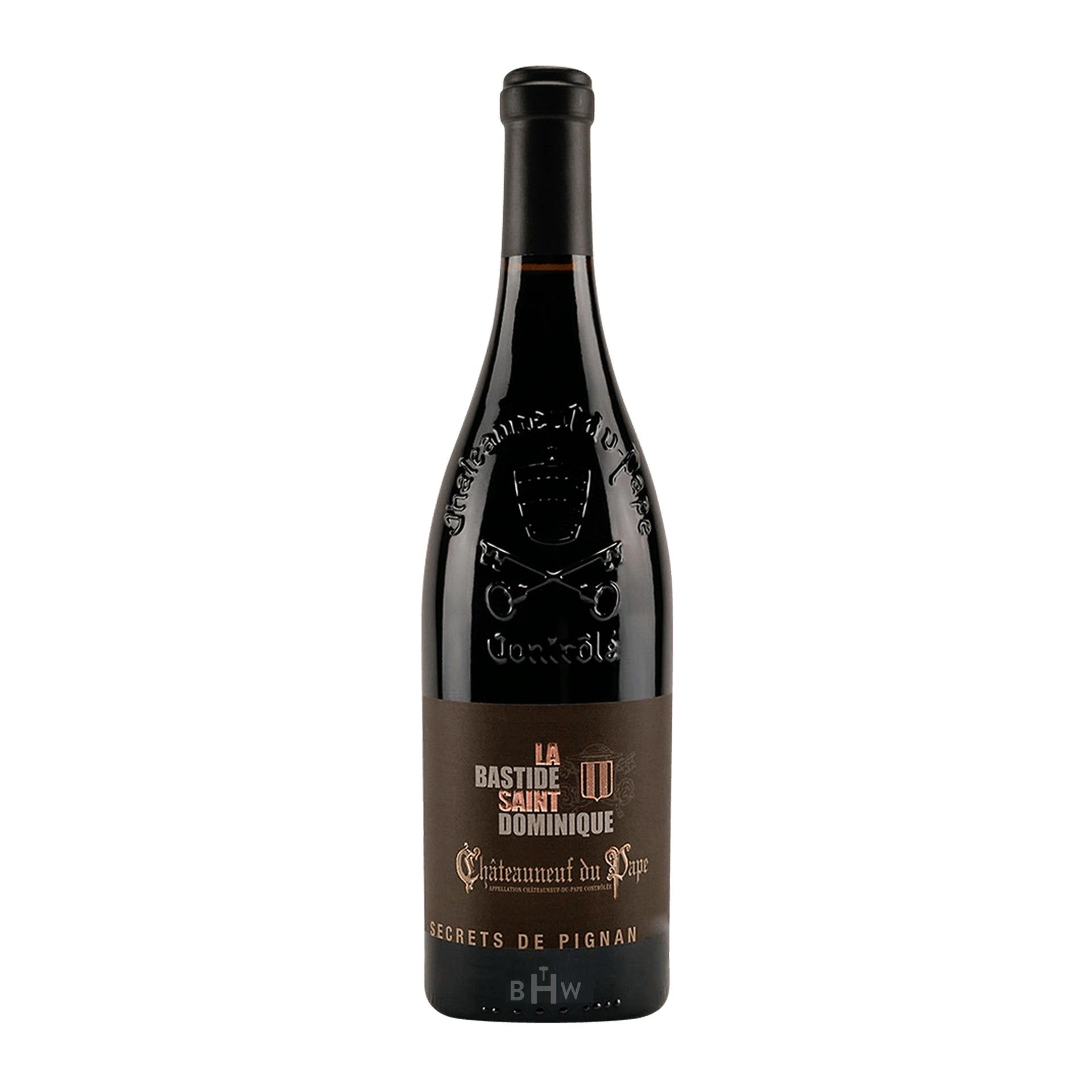 2022 La Bastide Saint Dominique Chateauneuf-du-Pape 'Secrets de Pignan' Vieilles Vignes wine bottle.