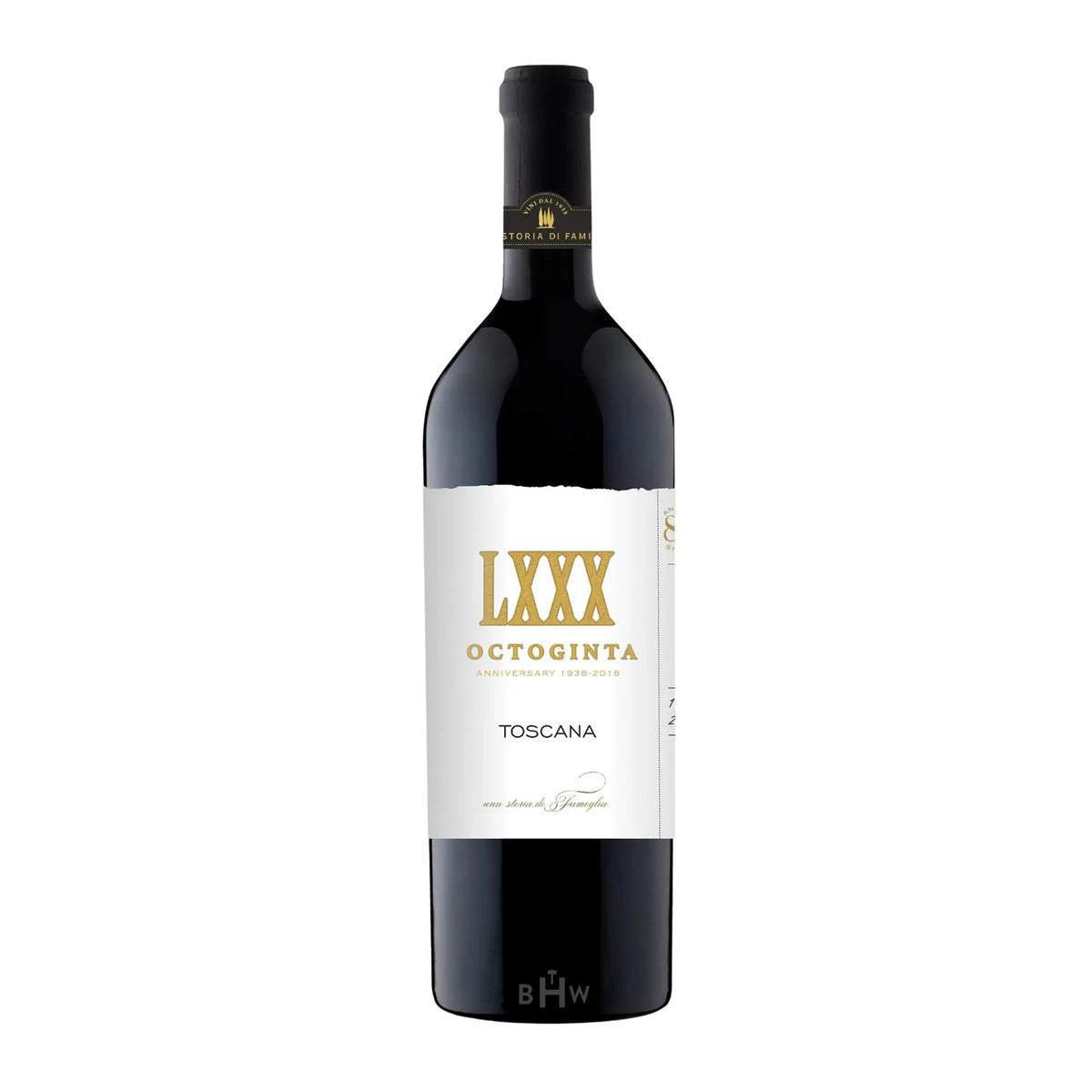 2022 Octoginta Passione di Famiglia Super Tuscan Blend wine bottle.