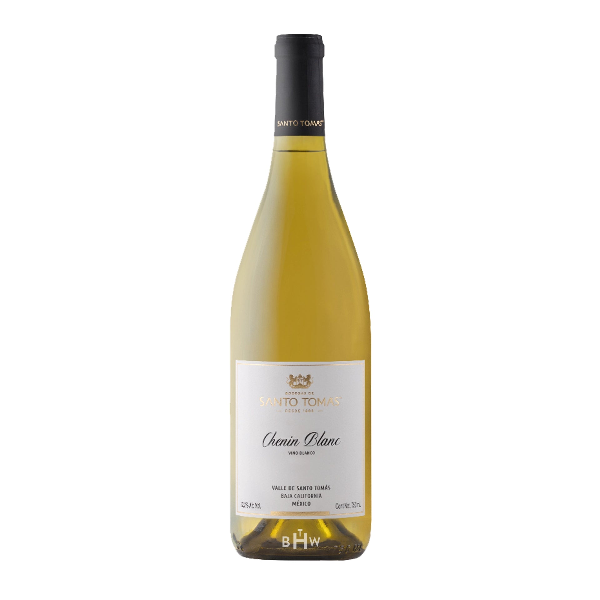 2023BodegasdeSantoTomasCheninBlancBajaMexico wine bottle with a white background. 