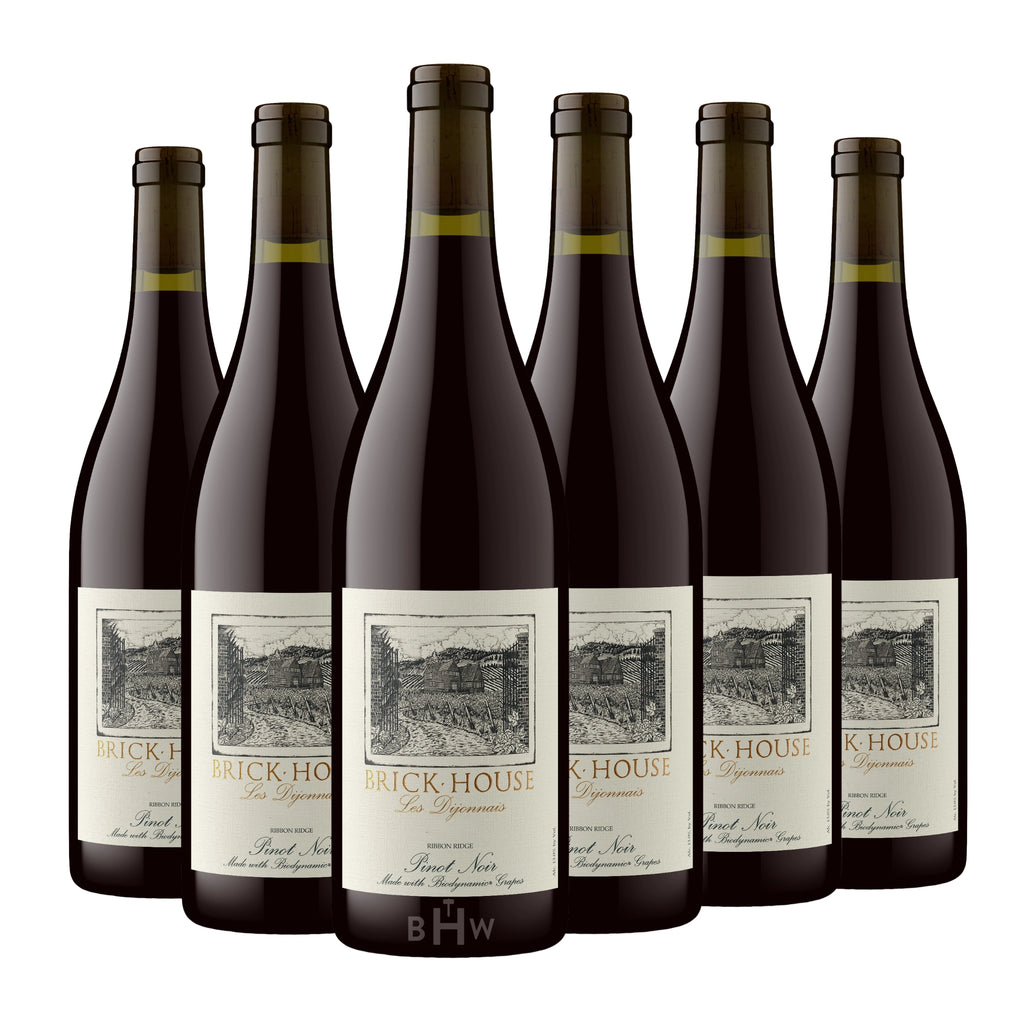 A 6-bottle pack of 2023 Brick House Vineyards Les Dijonnais Pinot Noir Ribbon Ridge 750ml red wine, curated by Big Hammer Wines.