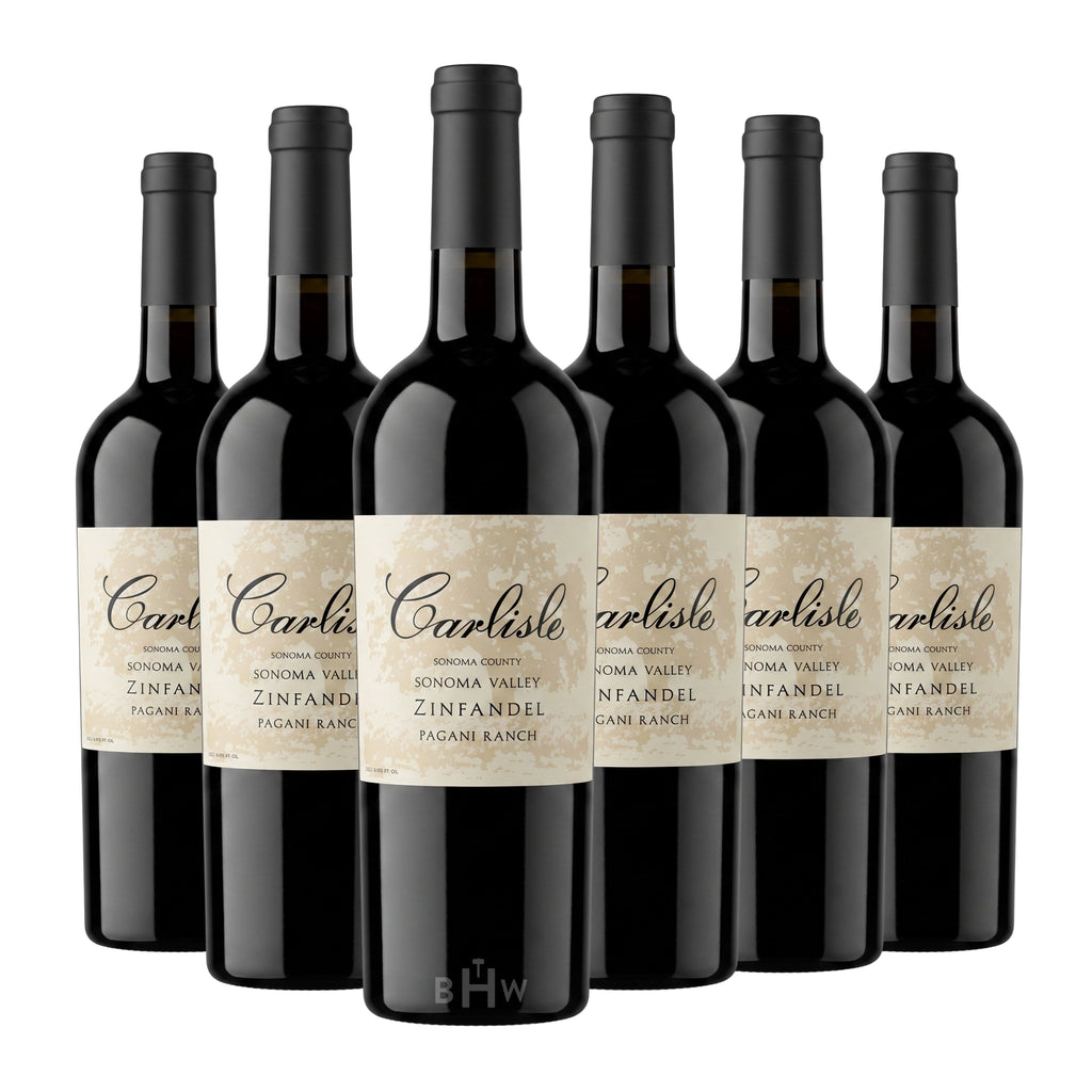 A 6-bottle pack of 2023 Carlisle Pagani Ranch Zinfandel Sonoma Valley 750ml red wine, curated by Big Hammer Wines.