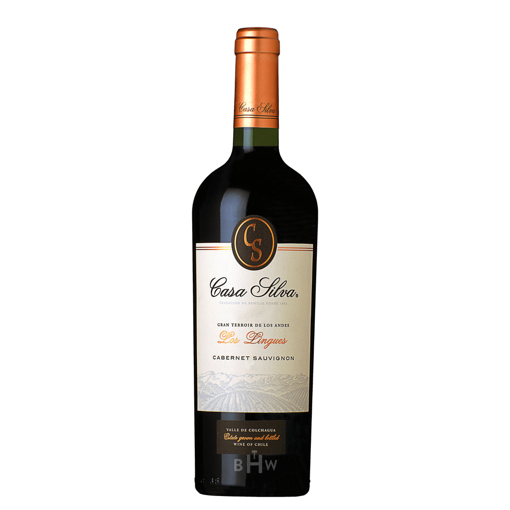 A single bottle of 2023 Casa Silva Los Lingues Cabernet Sauvignon red wine from Valle de Colchagua, Chile, curated by Big Hammer Wines.