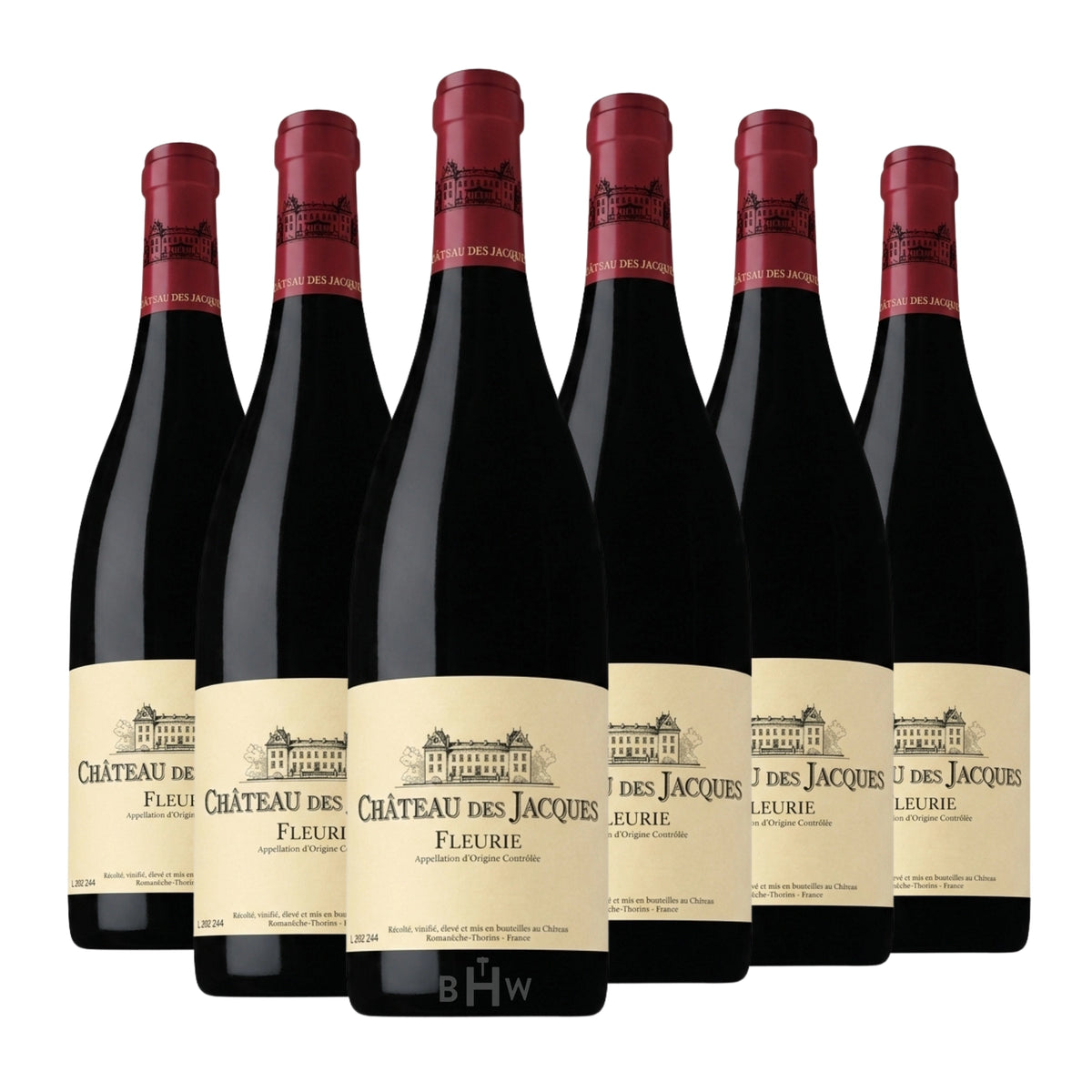 2023 Château des Jacques Fleurie Beaujolais 6-pack red wine bottles, curated by Big Hammer Wines.