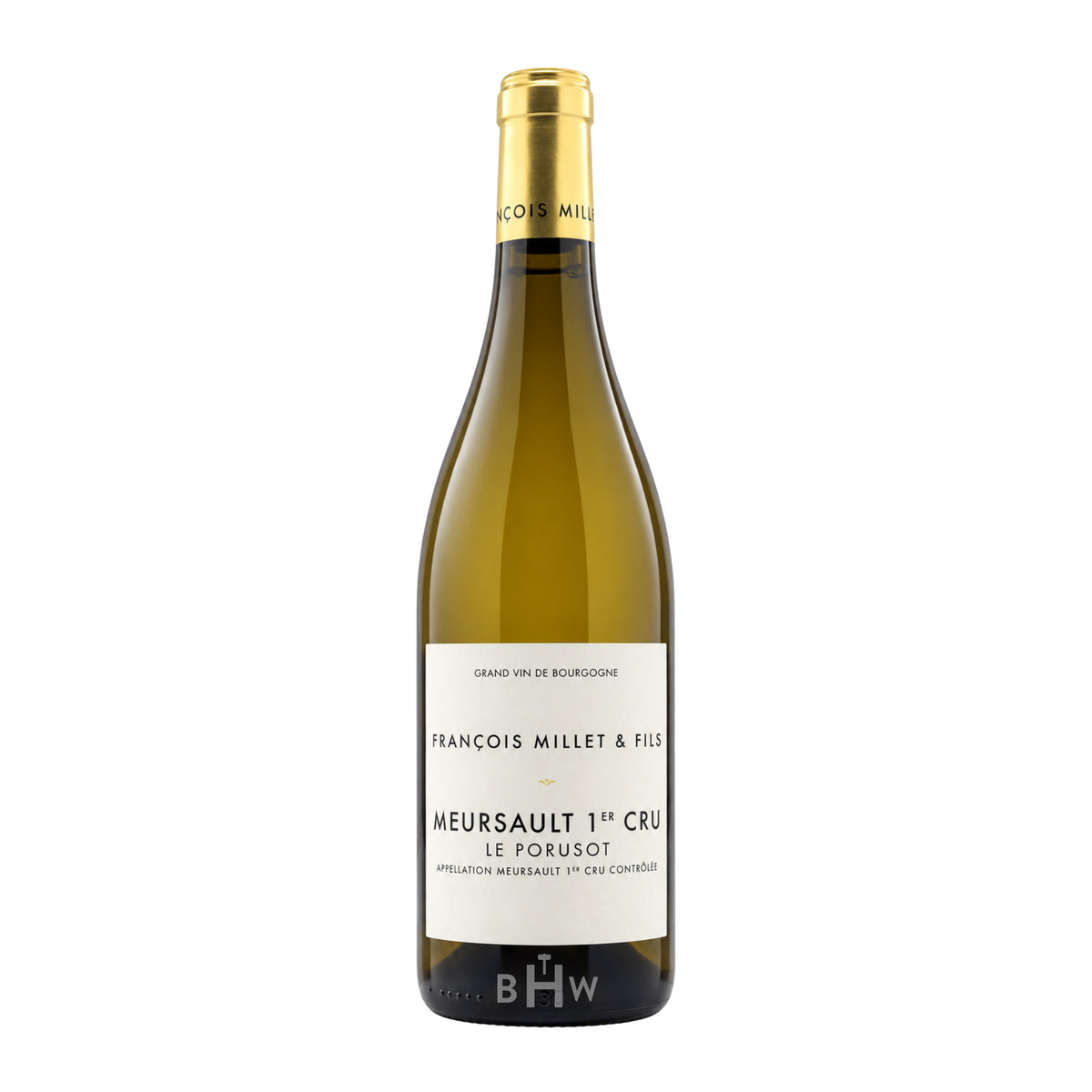 2023 François Millet & Fils Meursault 1er Cru 'Le Porusot' Côte de Beaune single white wine bottle, curated by Big Hammer Wines.