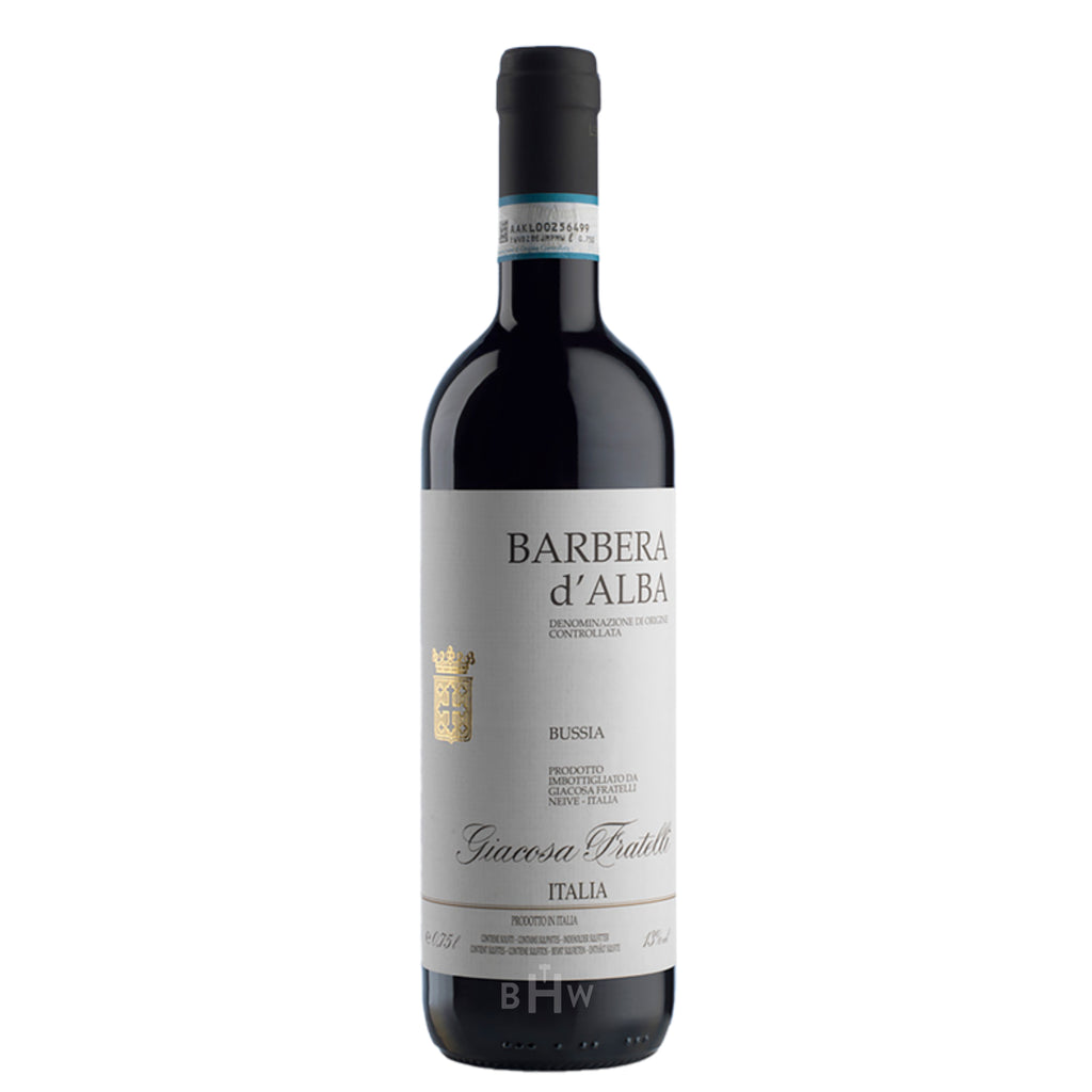 A single bottle of 2023 Giacosa Fratelli Barbera d'Alba Bussia red wine from Italia, curated by Big Hammer Wines.