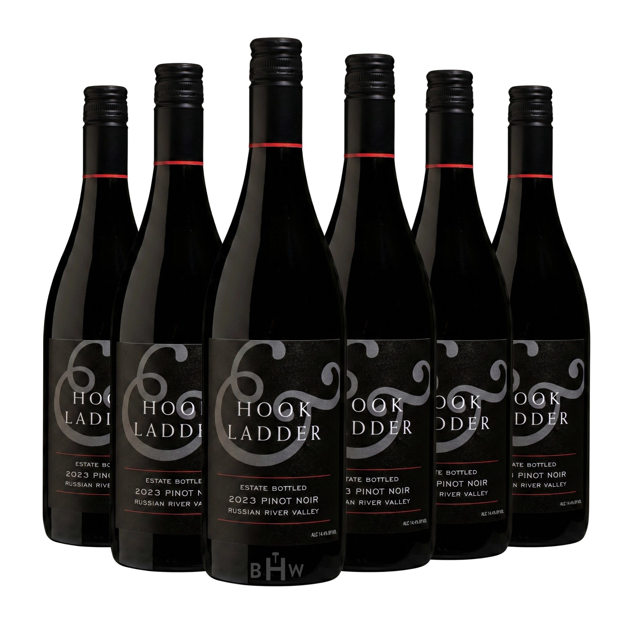 A 6-bottle pack of 2023 Hook & Ladder Pinot Noir Russian River Valley 750ml red wine, curated by Big Hammer Wines.