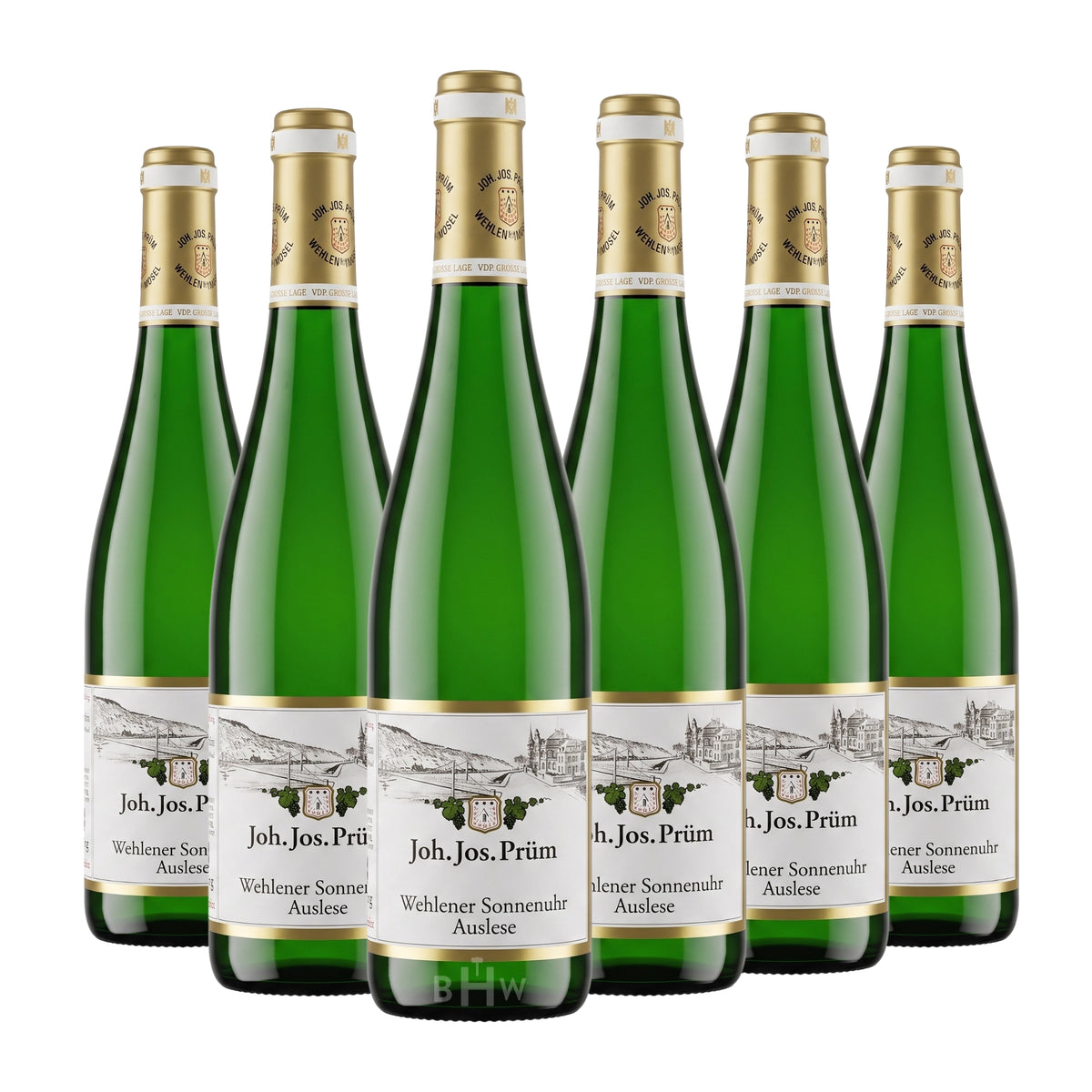 2023 Joh. Jos. Prüm Wehlener Sonnenuhr Riesling Auslese 'Goldkapsel' Mosel 6-pack white wine bottles, curated by Big Hammer Wines.