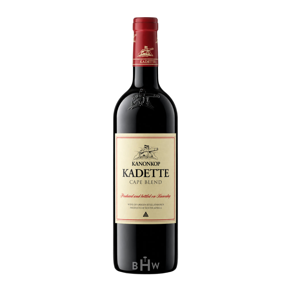 A bottle of 2023 Kanonkop Kadette Cape Blend Stellenbosch red wine, curated by Big Hammer Wines.