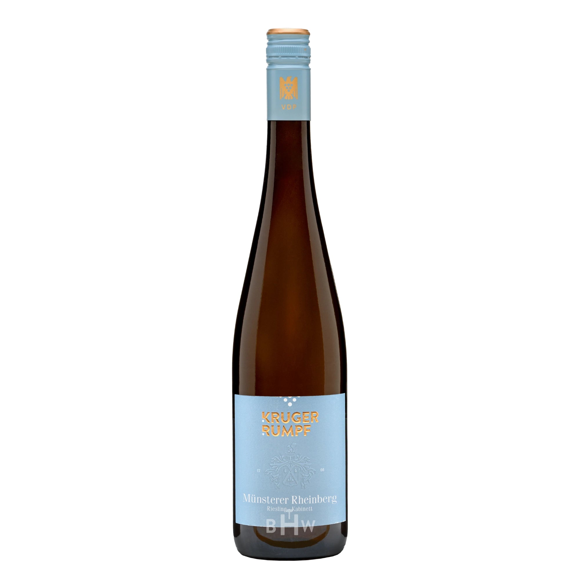 A bottle of 2023 Kruger-Rumpf Münsterer Rheinberg Riesling Kabinett white wine from Nahe, Germany, curated by Big Hammer Wines