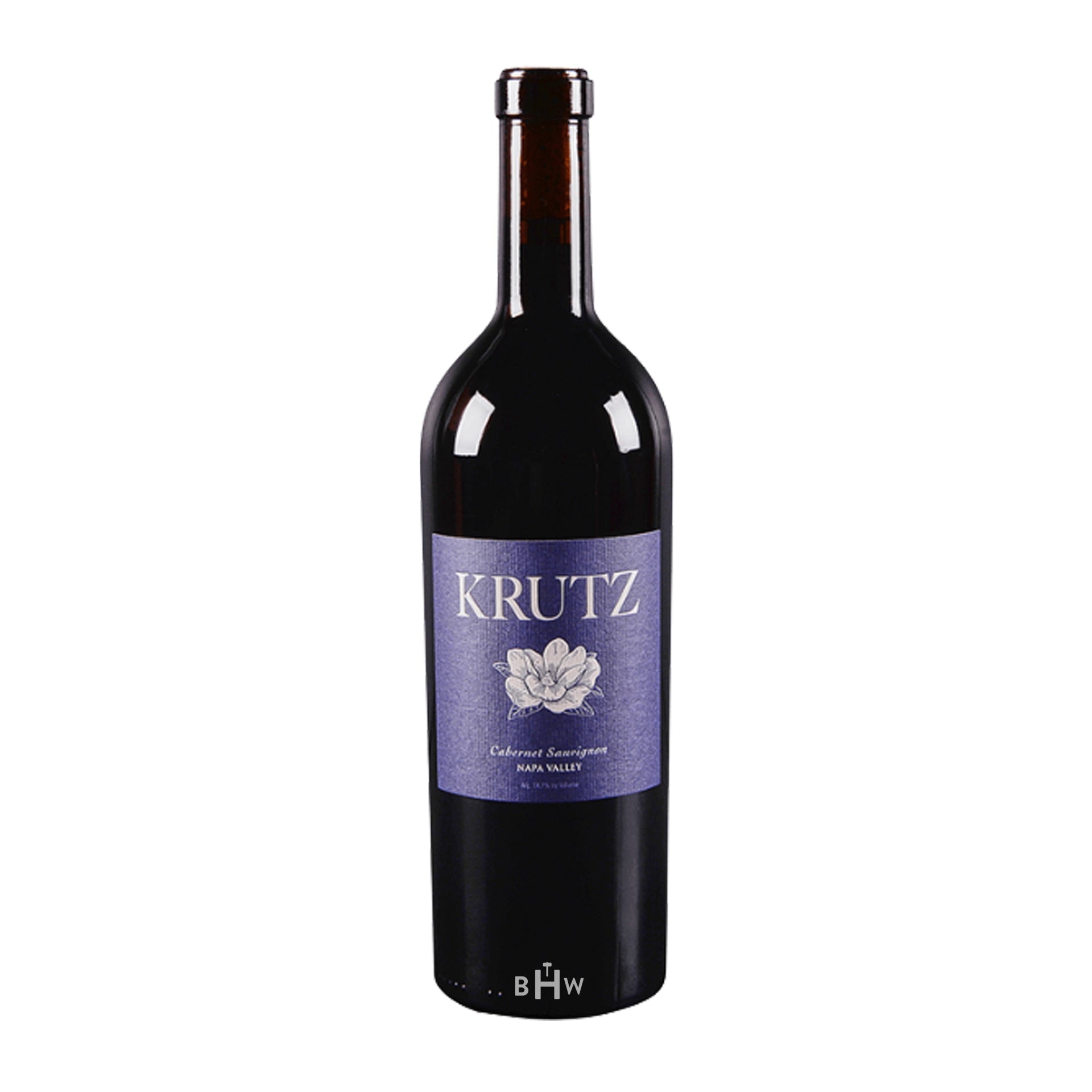 2023KrutzCabernetSauvignonNapaValley wine bottle with a white background. 