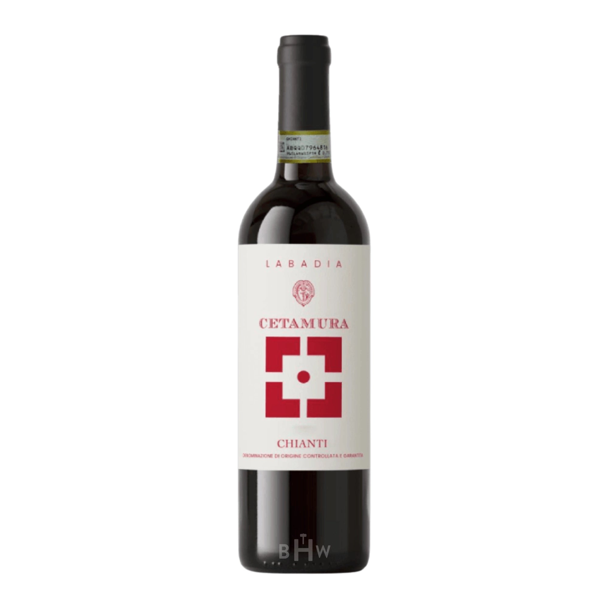2023 La Badia Cetamura Chianti Tuscany, Italian red wine made from Sangiovese, single 750ml bottle with clean modern label, packed by Big Hammer Wines