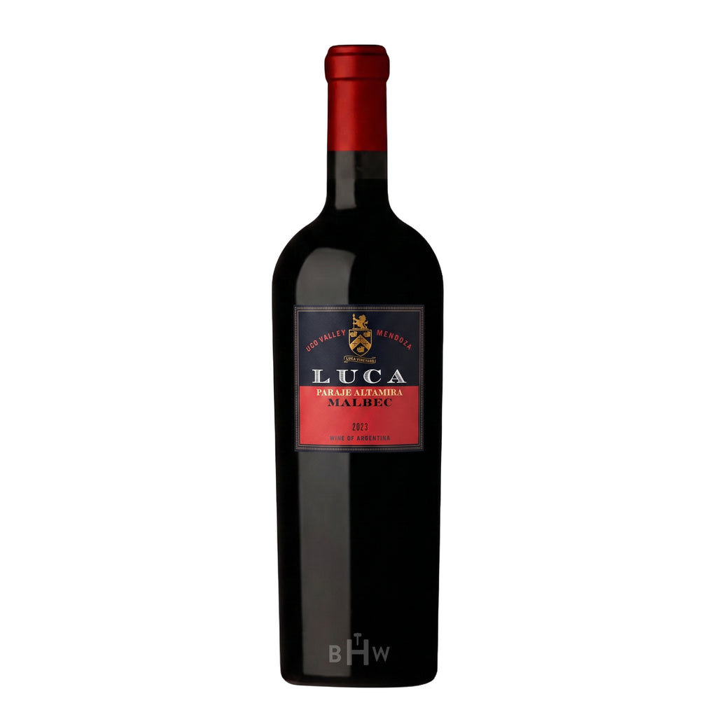 A single bottle of 2023 Luca Paraje Altamira Malbec red wine from Uco Valley, Mendoza, curated by Big Hammer Wines.