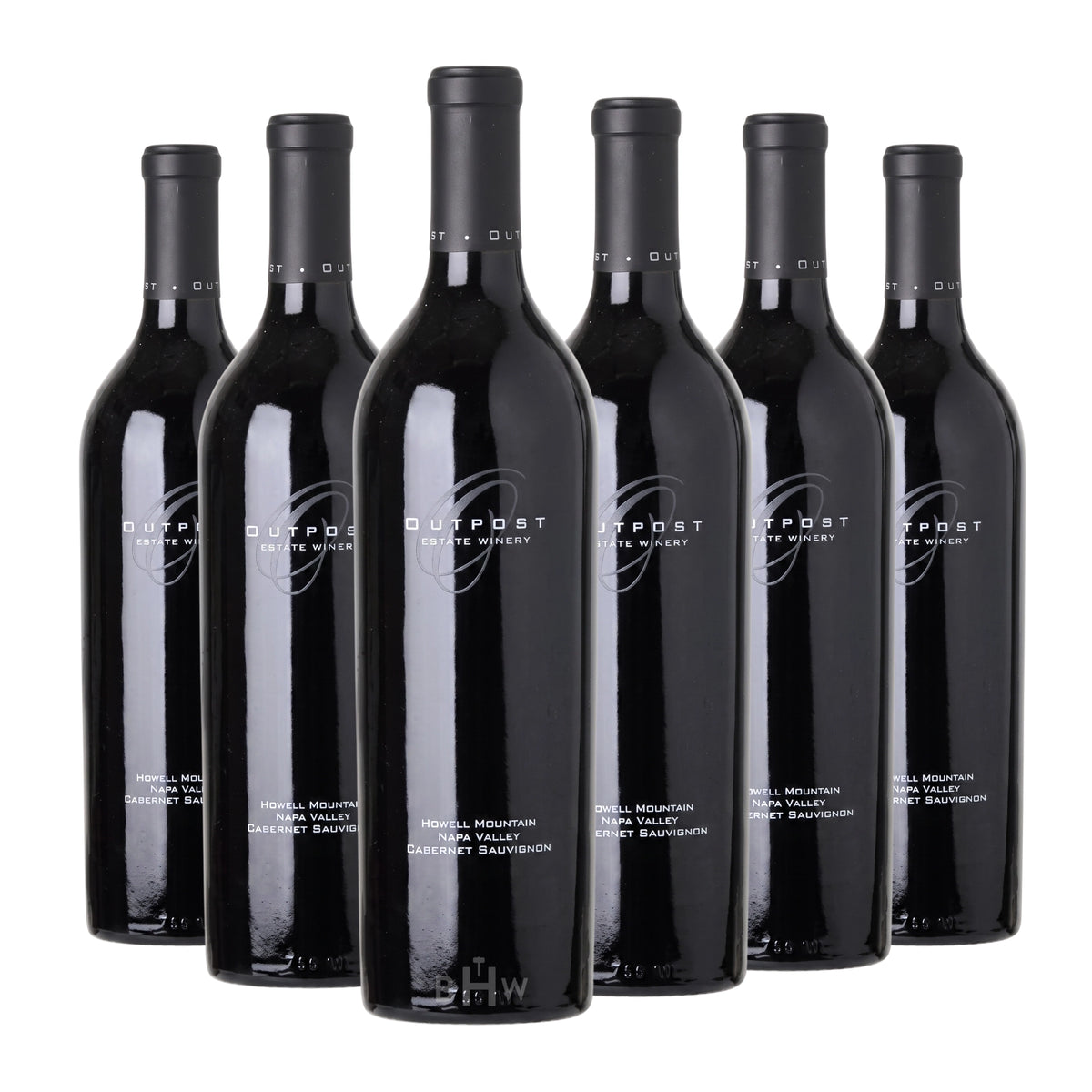 Six bottles of 2023 Outpost Howell Mountain Cabernet Sauvignon Napa Valley red wine. Curated by Big Hammer Wines.
