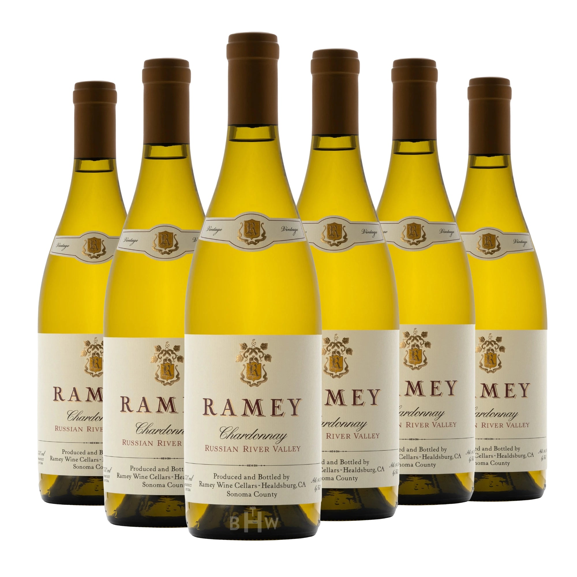 A 6-bottle pack of 2023 Ramey Chardonnay Russian River Valley 750ml white wine, curated by Big Hammer Wines.