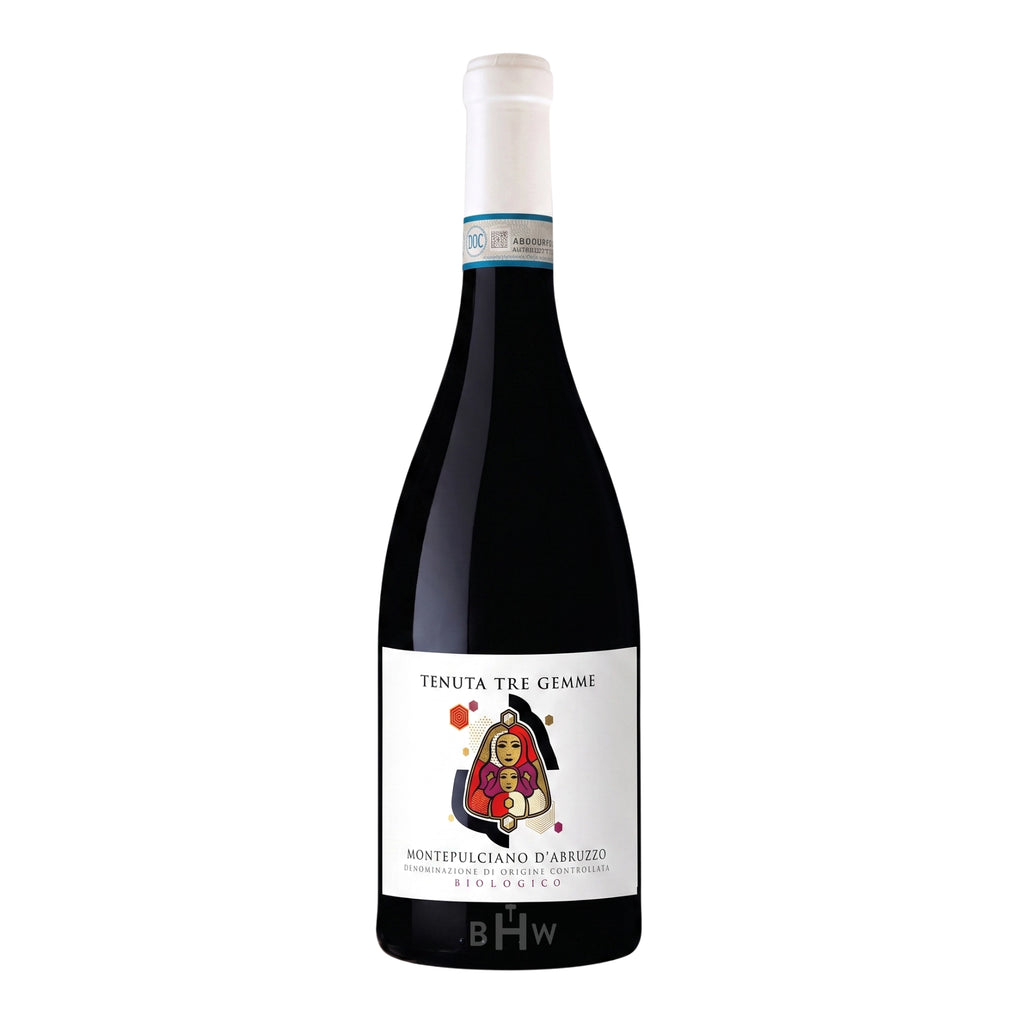 A bottle of 2023 Tenuta Tre Gemme Terroir Line Montepulciano d'Abruzzo red wine, curated by Big Hammer Wines.