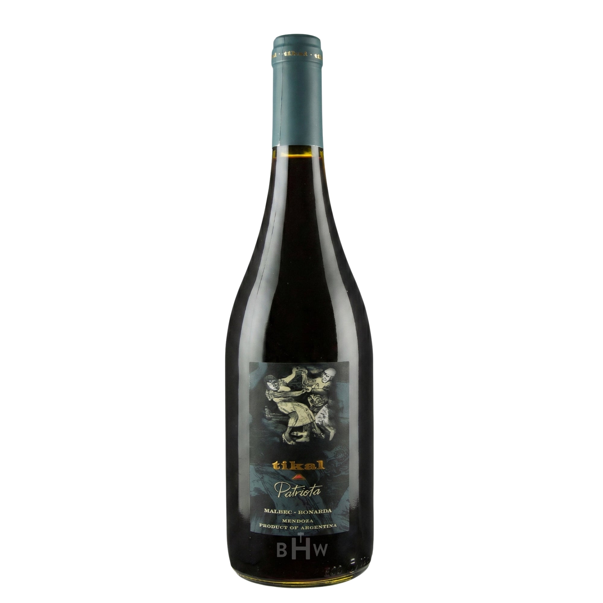 A single bottle of 2023 Tikal Patriota Malbec - Bonarda red wine from Mendoza, Argentina, curated by Big Hammer Wines.
