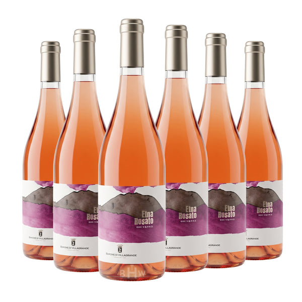 2024 Barone di Villagrande Etna Rosato DOC Sicily 6-pack rosé wine bottles, curated by Big Hammer Wines.