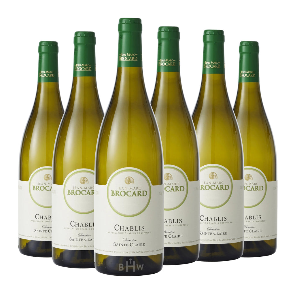 Six bottles of 2024 Jean-Marc Brocard Domaine Sainte Claire Chablis Chardonnay white wine. Curated by Big Hammer Wines.