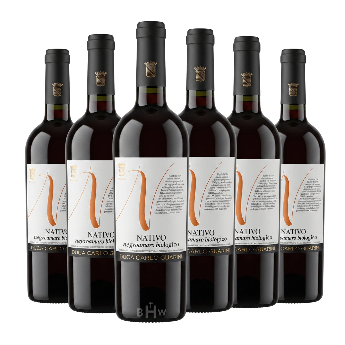 2024 Duca Carlo Guarini 'Nativo' Negroamaro Salento IGT Puglia 6-pack red wine bottles, curated by Big Hammer Wines.