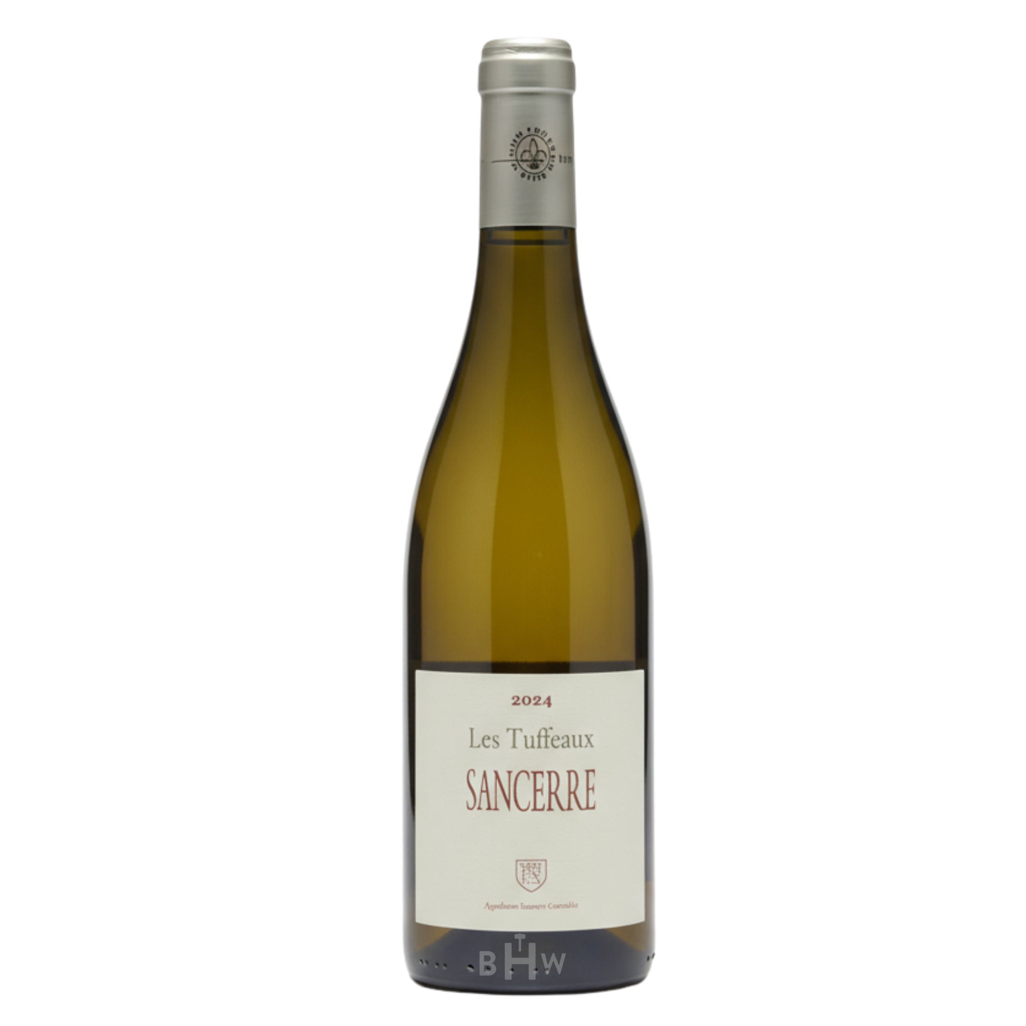2024MaisonFoucher_LesTuffeaux_Sancerre wine bottle with a white background.