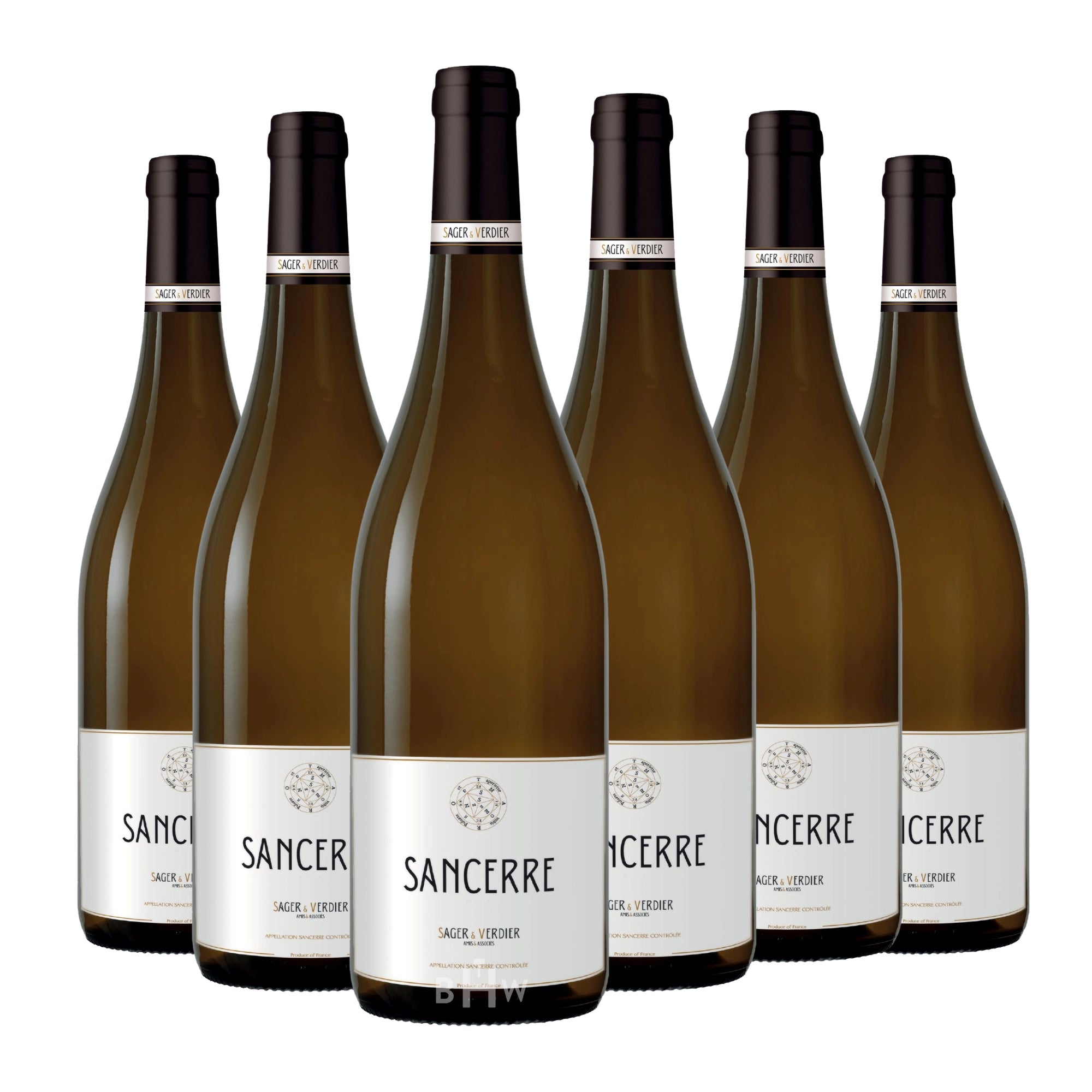 Six bottles of 2024 Sager & Verdier Sancerre white wine, curated by Big Hammer Wines.