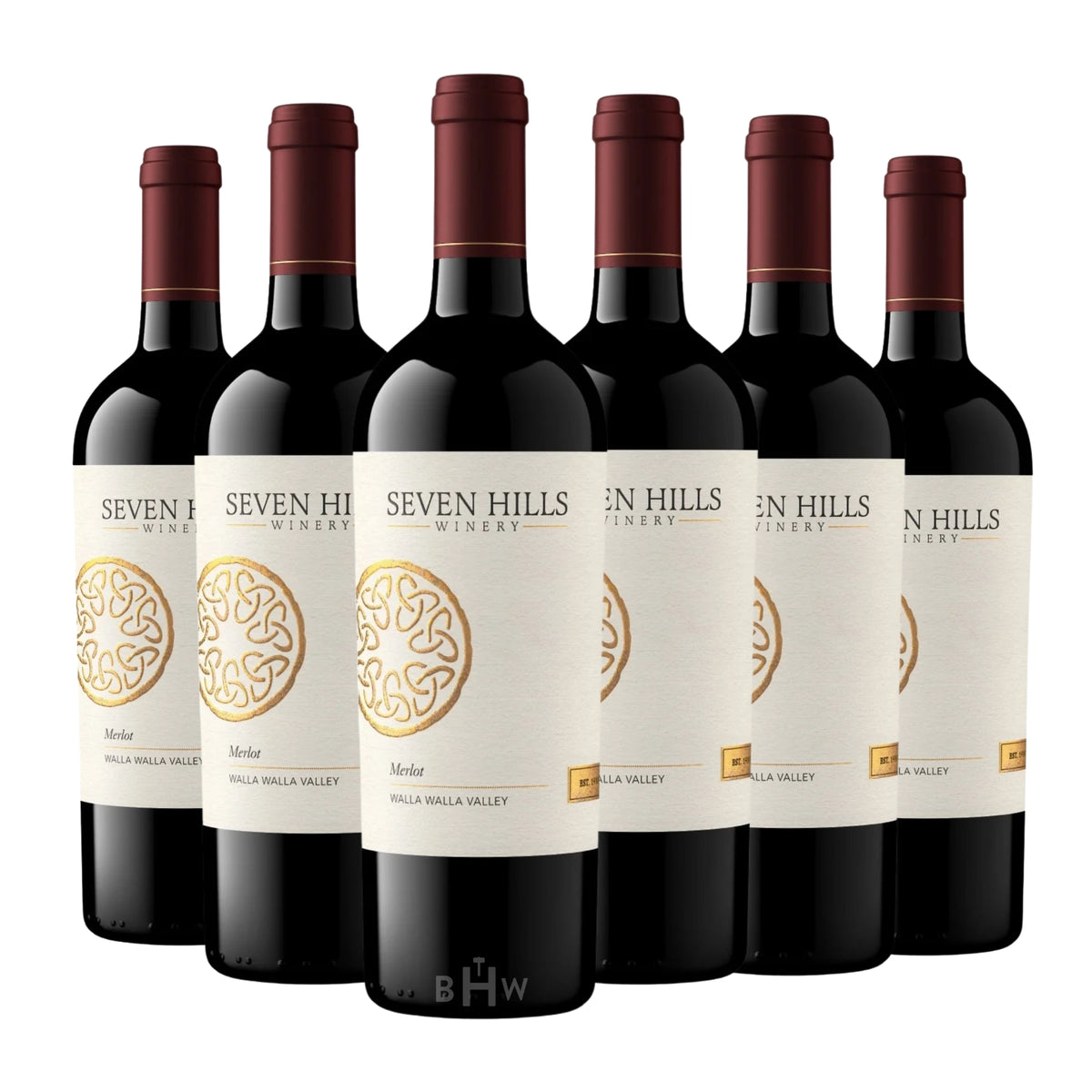 Six bottles of 2024 Seven Hills Winery Walla Walla Valley Merlot red wine. Curated by Big Hammer Wines.
