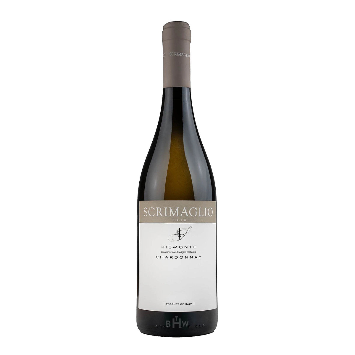 2025 Scrimaglio Chardonnay Piemonte DOCG wine bottle. 