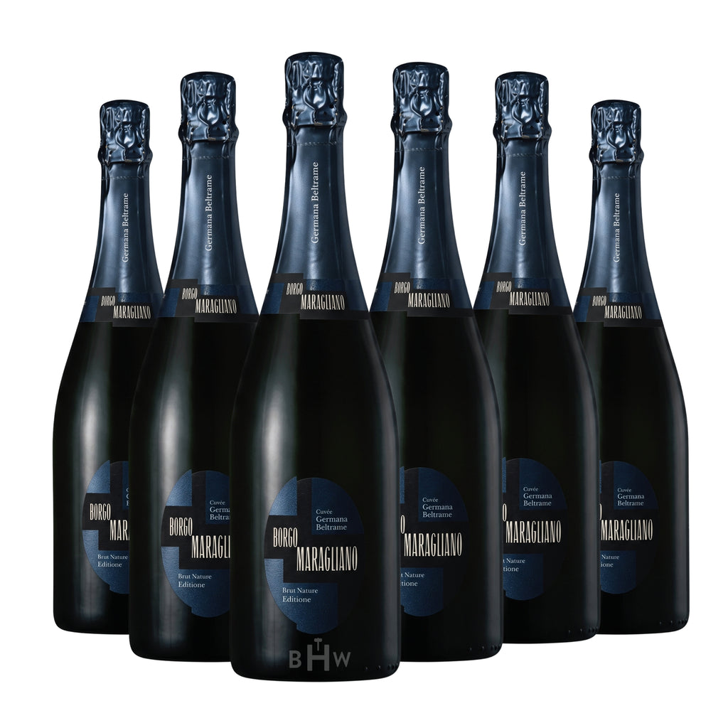 Borgo Maragliano 'Cuvée Germana Beltrame' Brut Nature Solera Chardonnay Piemonte NV 6-pack sparkling wine bottles, curated by Big Hammer Wines.