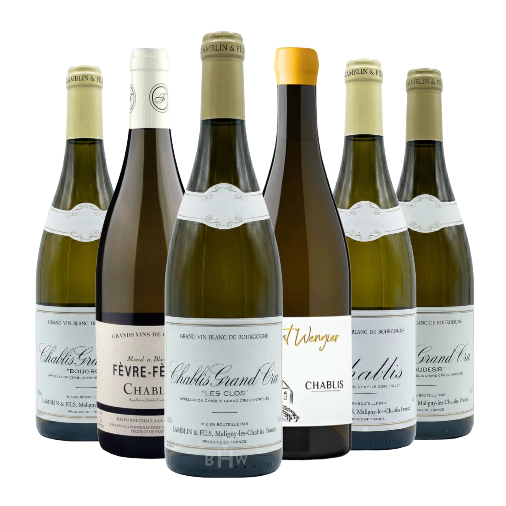 A 6-bottle wine sampler titled Chablis Crush 6-Pack Sampler 750ml, curated by Big Hammer Wines.