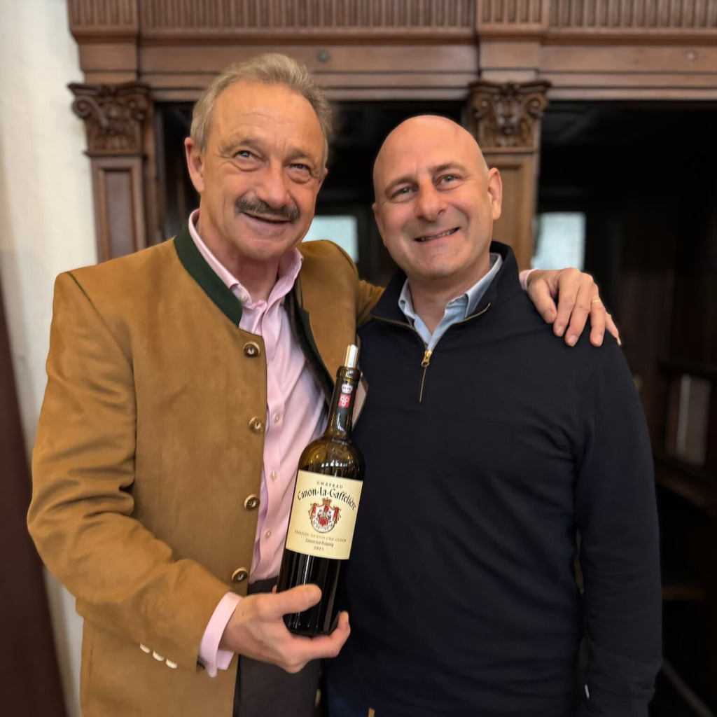 Comte Stephan von Neipperg Owner of Chateau Canon La Gaffeliere with Greg Martellotto.
