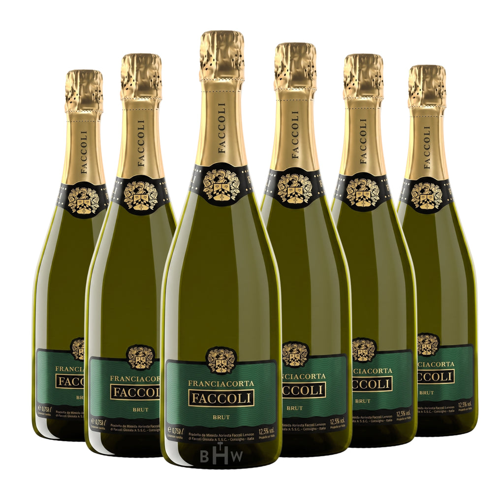 Faccoli Franciacorta Brut DOCG Lombardy NV 6-pack sparkling wine bottles, curated by Big Hammer Wines.