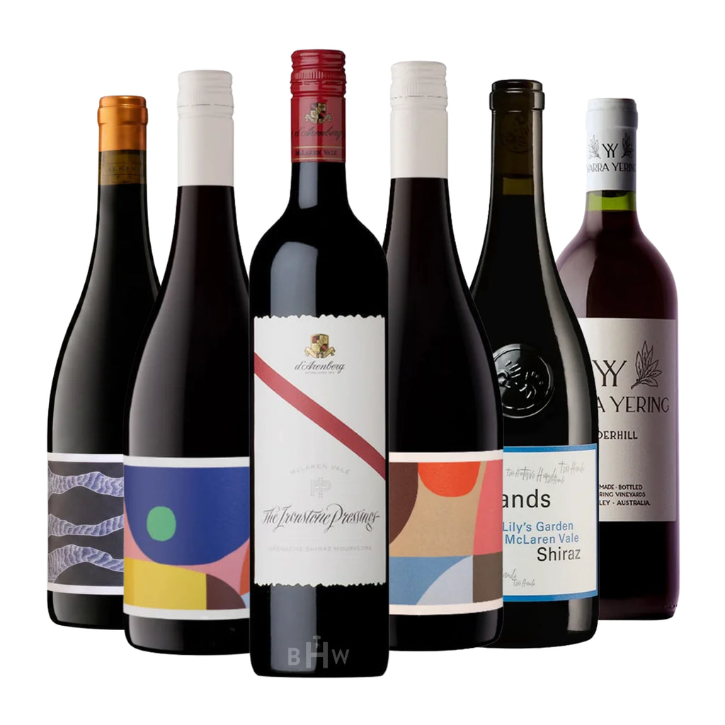 G'Day Mate Aussie Red 6-Pack Sampler featuring six 750ml bottles of Australian red wine, curated by Big Hammer Wines.