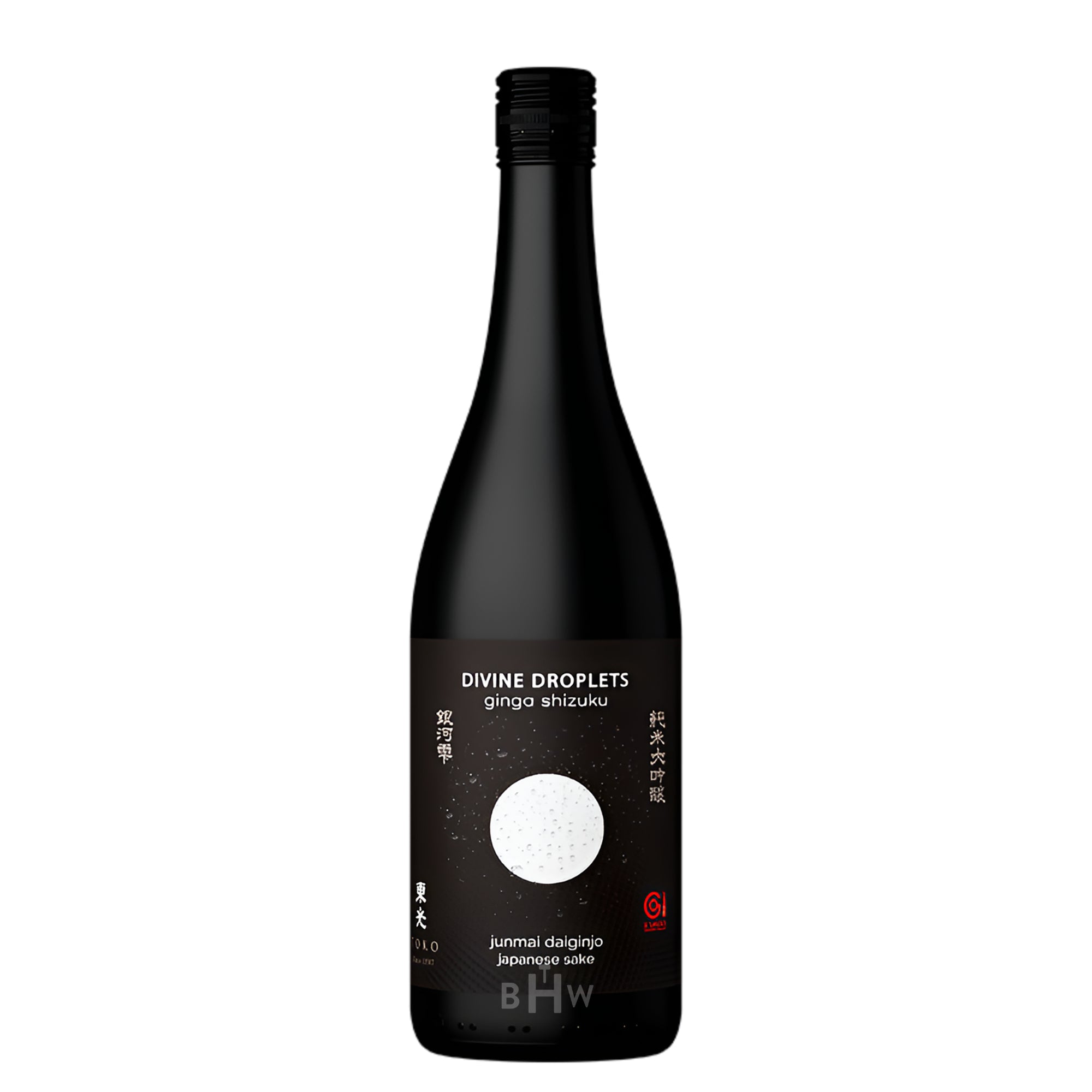 A single bottle of Ginga Shizuku Divine Droplets Junmai Daiginjo NV Japanese sake, curated by Big Hammer Wines.