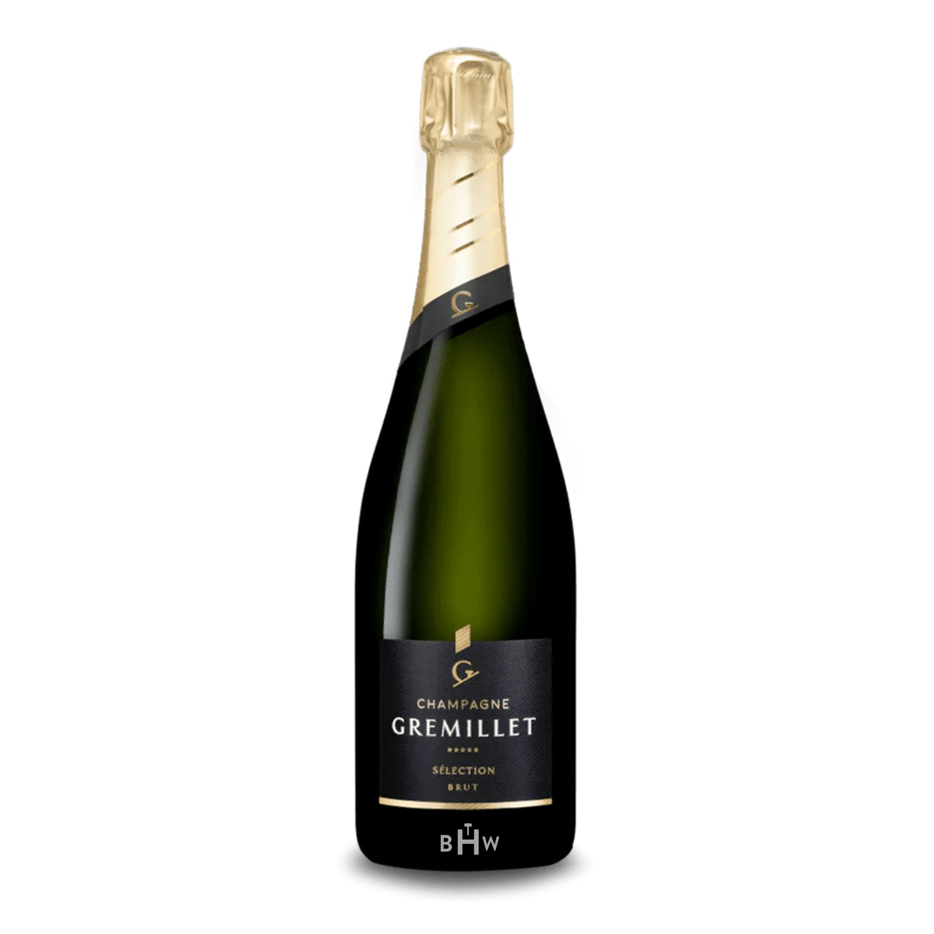 Gremillet Selection Brut Champagne NV champagne bottle on a white background