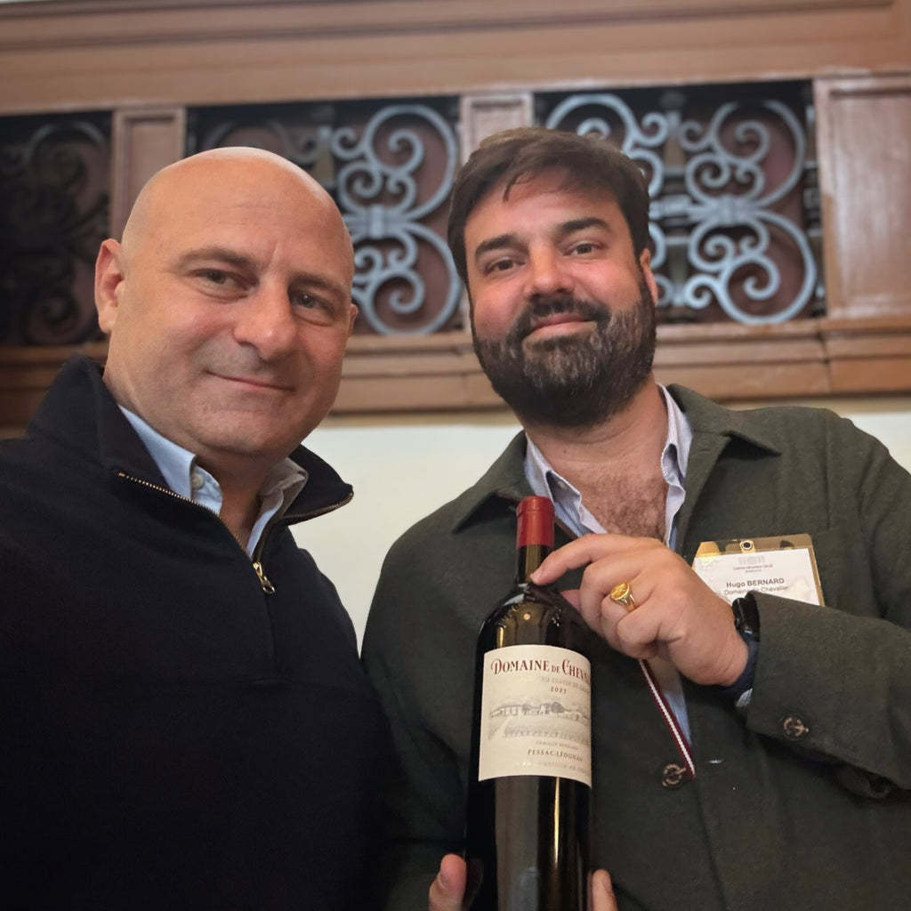 Hugo Bernard Owner Domaine de Chevalier Pessac Leognan with Greg Martellotto.