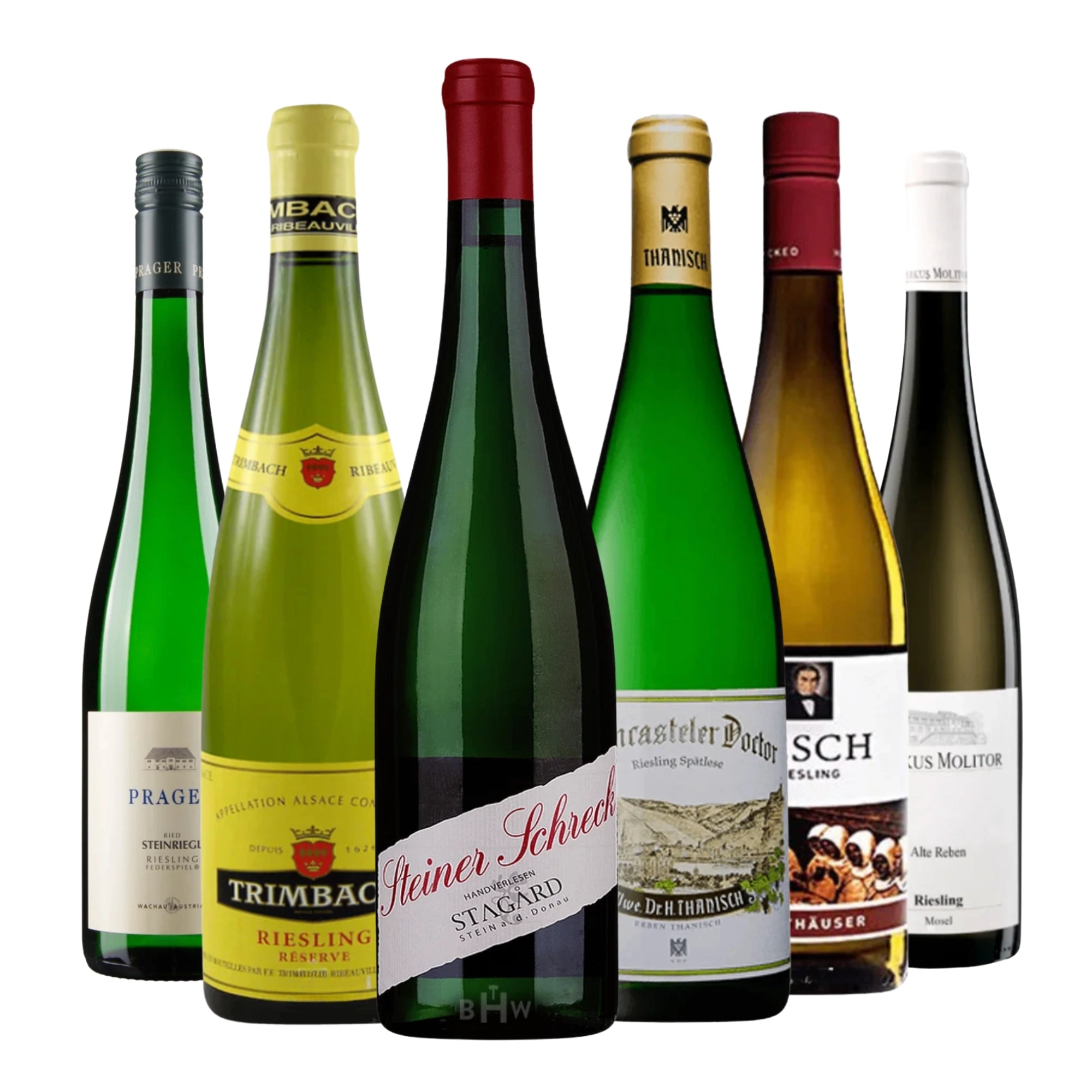 Iconic Riesling 6pk Collection 6x750ml featuring classic Riesling wines from Germany, Austria, and Alsace curated by Big Hammer Wines