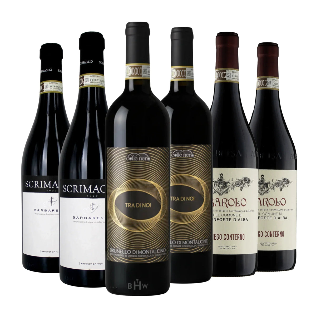 Big Hammer Wines 6pk Italian Big B’s : Barbaresco, Barolo & Brunello 6x750ml