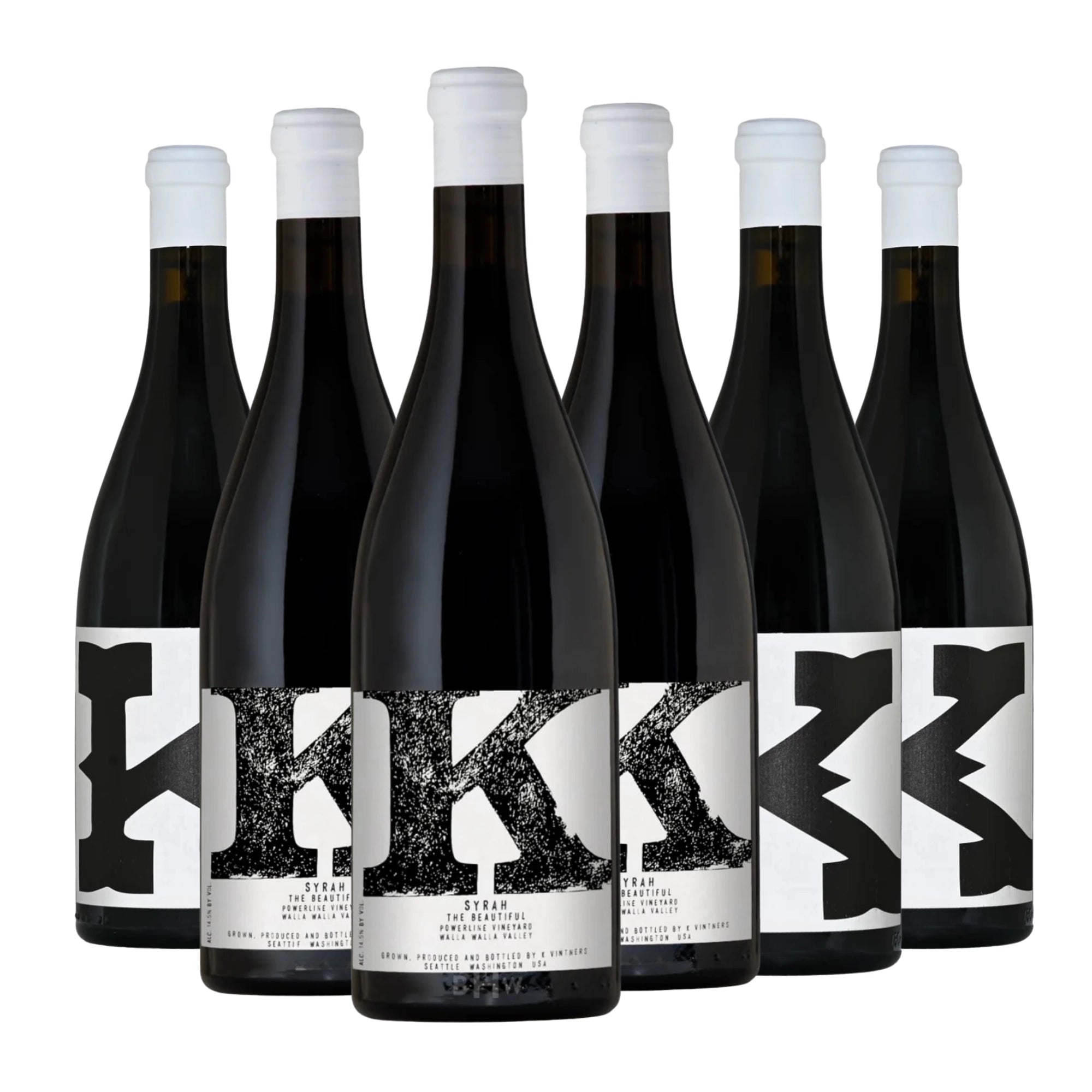 K Vintners Syrah 6 pack collection 6x750ml Washington State red wine sampler featuring K Vintners The Beautiful Syrah Walla Walla Valley bottles product image