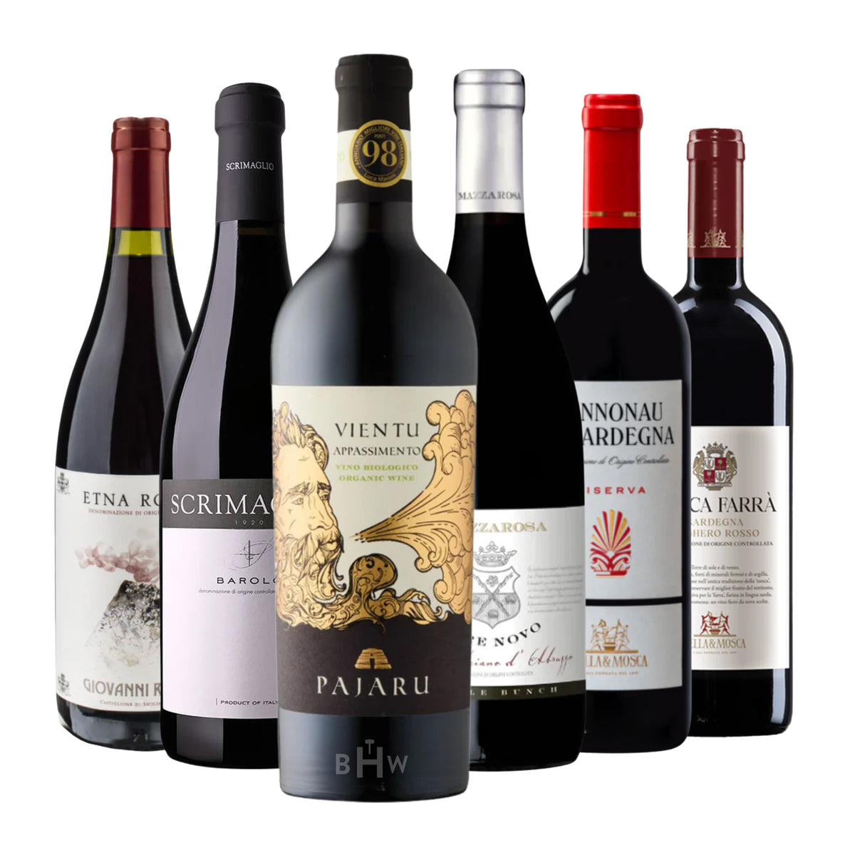 La Dolce Vita: Italian Wine Sampler 6-pack red wine bottles, curated by Big Hammer Wines.