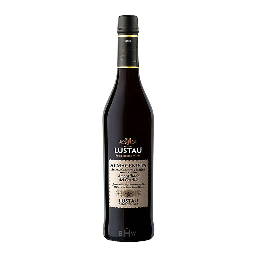 Lustau Almacenista Jose Luis Gonzalez Obregon Amontillado del Puerto Sherry 500ml wine bottle with a white background.