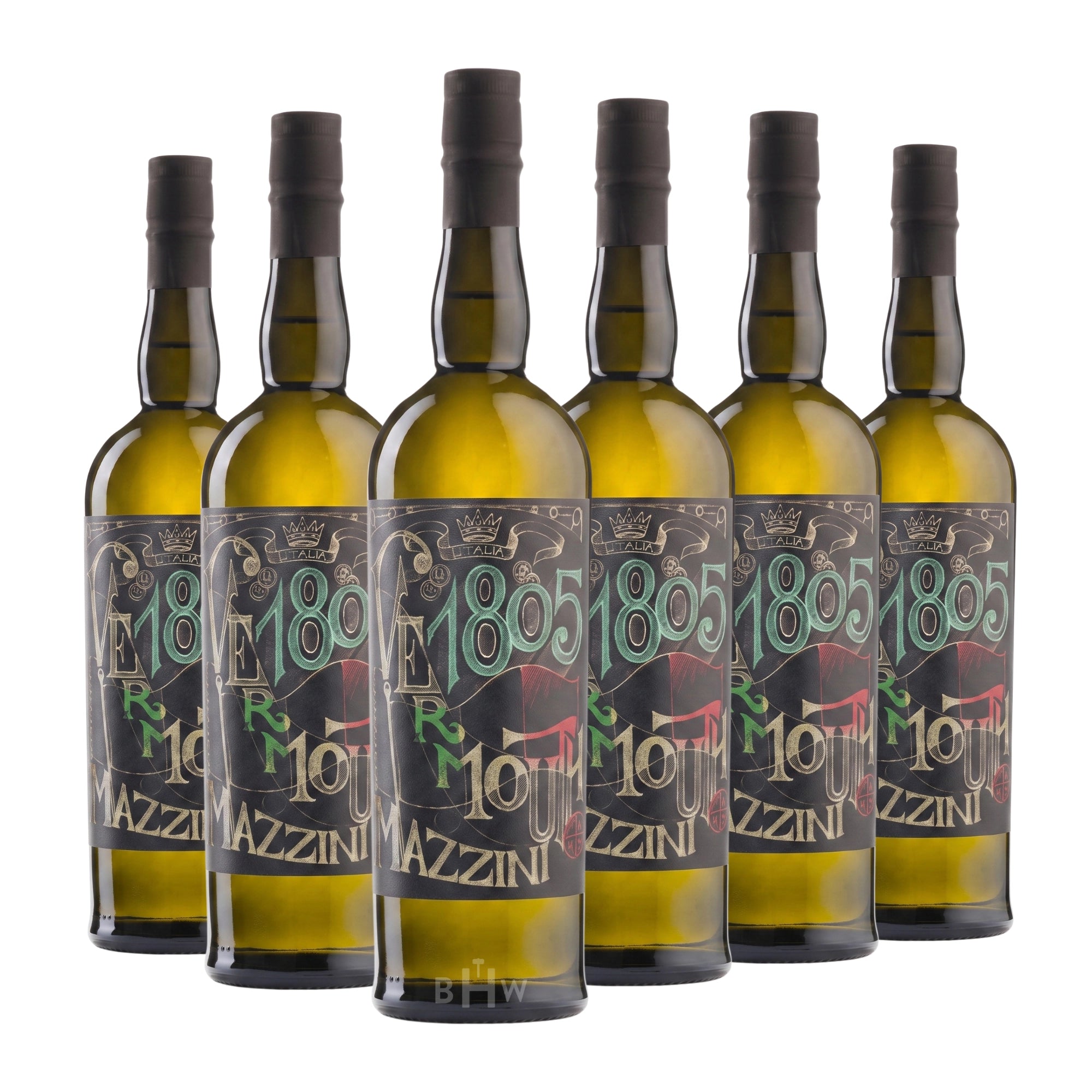 A 6-bottle pack of Mazzini 1805 Vermouth Bianco Sardinia NV 750ml, curated by Big Hammer Wines.