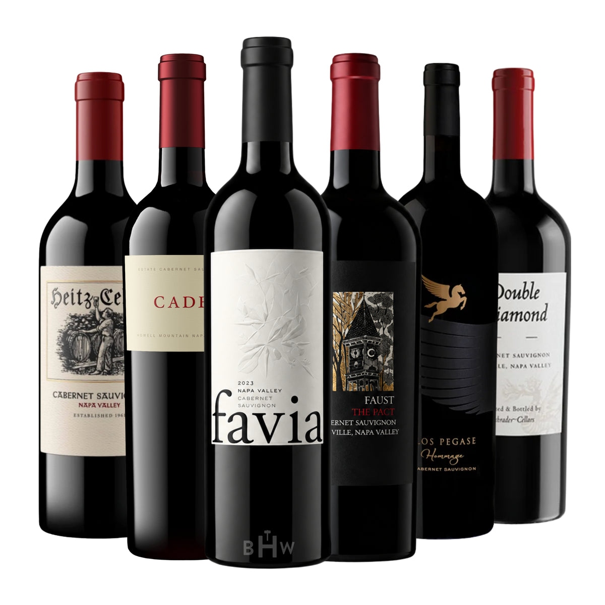 Napa Valley Cabernet Sauvignon Luxury 6pk Sampler featuring six 750ml bottles of red wine, curated by Big Hammer Wines.