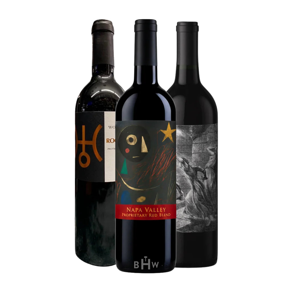 Napa Valley Proprietary Red 3pk Sampler featuring three 750ml bottles of red wine, curated by Big Hammer Wines.
