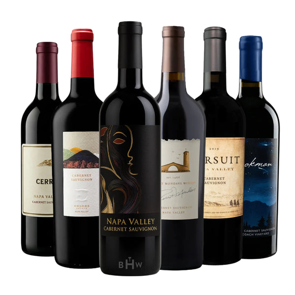 A 6-pack wine sampler case (6x750ml) featuring a premium selection of Napa Valley Cabernet Sauvignon wines, curated by big hammer wines.