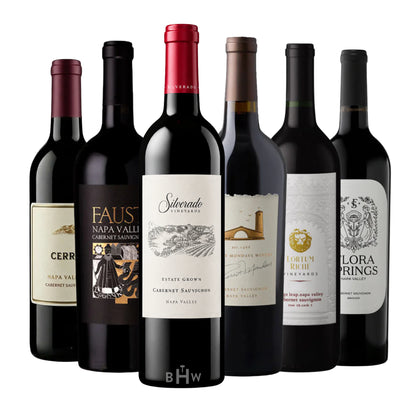 A 6-pack wine sampler case (6x750ml) featuring a premium selection of Napa Valley Cabernet Sauvignon wines, curated by Big Hammer Wines.