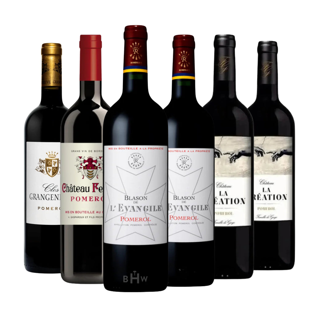 A 6-bottle wine pack titled Pomerol Legends: 6 Bottles You Need to Try 750ml, curated by Big Hammer Wines.