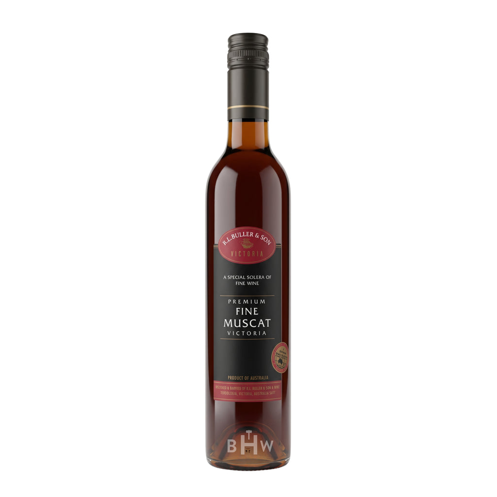 R.L. Buller & Son Premium Fine Muscat Victoria 375ml single dessert wine bottle, curated by Big Hammer Wines.