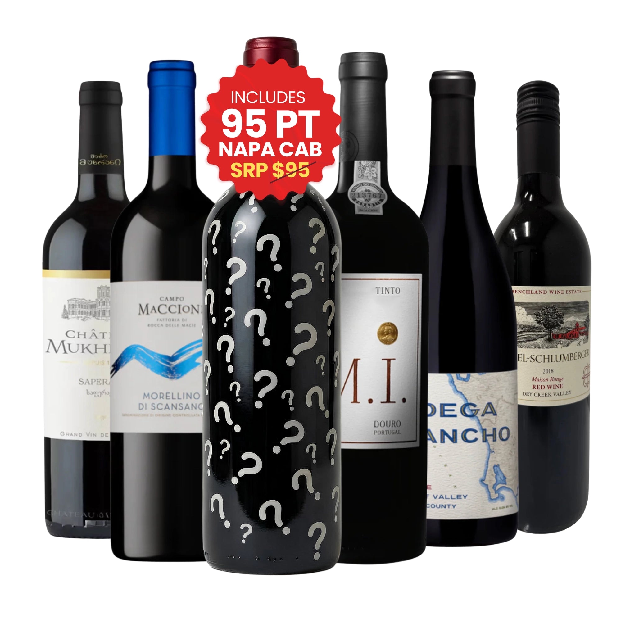 Red Wine Lovers Case by Big Hammer Wines 6-bottle sampler featuring a 95-point Napa Cabernet Sauvignon and international red wines, 750ml bottles