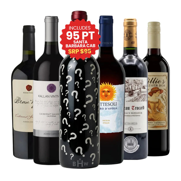 Red Wine Lovers Case featuring six 750ml bottles of red wine, curated by Big Hammer Wines.